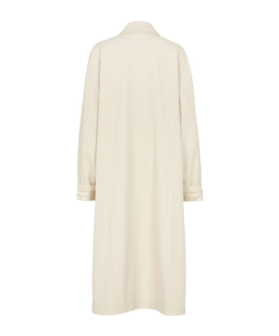 Fendi Shoulder-down Long-sleeved Coat In White