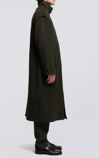 Aspesi Ernest Virgin Wool And Alpaca Coat In Green