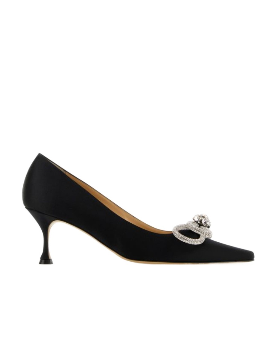 Machmach Double Bow 70mm Leather Pumps In Black