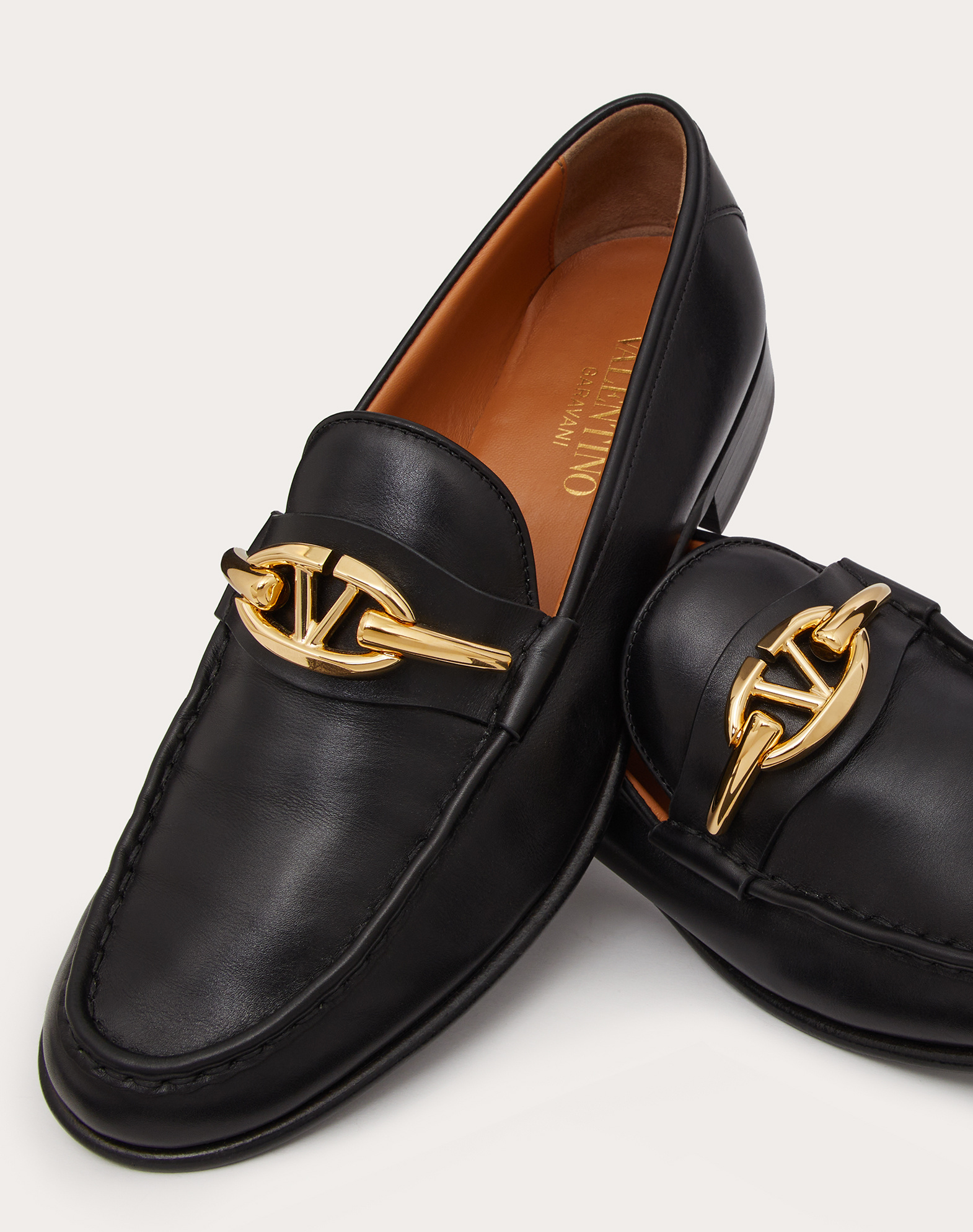 Valentino Vlogo Gate Loafers In Black