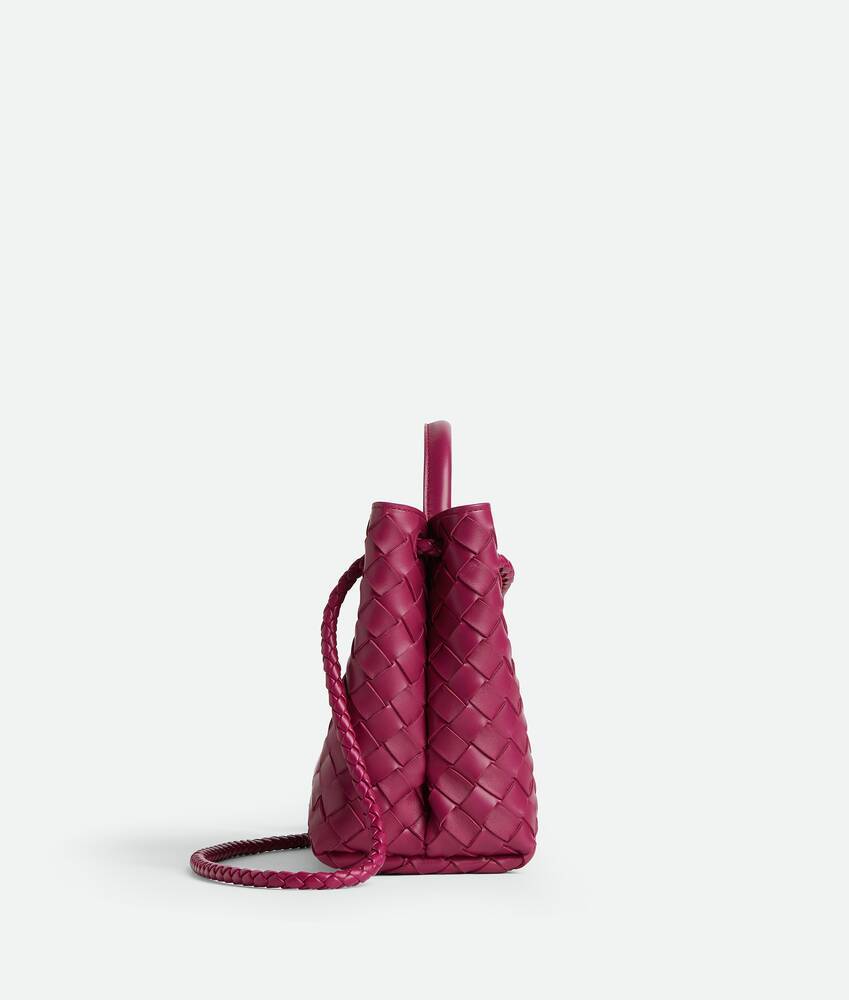 Bottega Veneta Small Lambskin Andiamo Shoulder Bag In Red