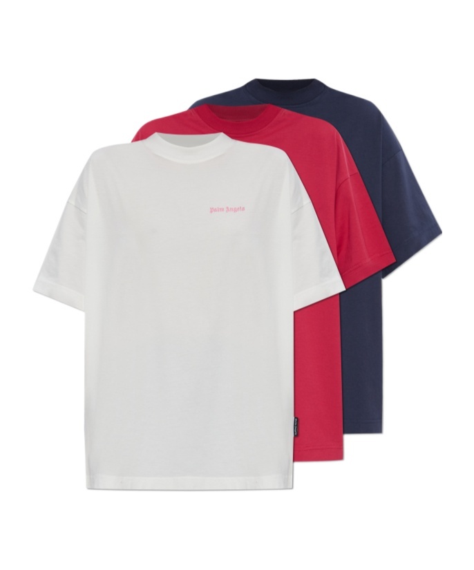Palm Angels Multicolor T-shirt 3-pack In White