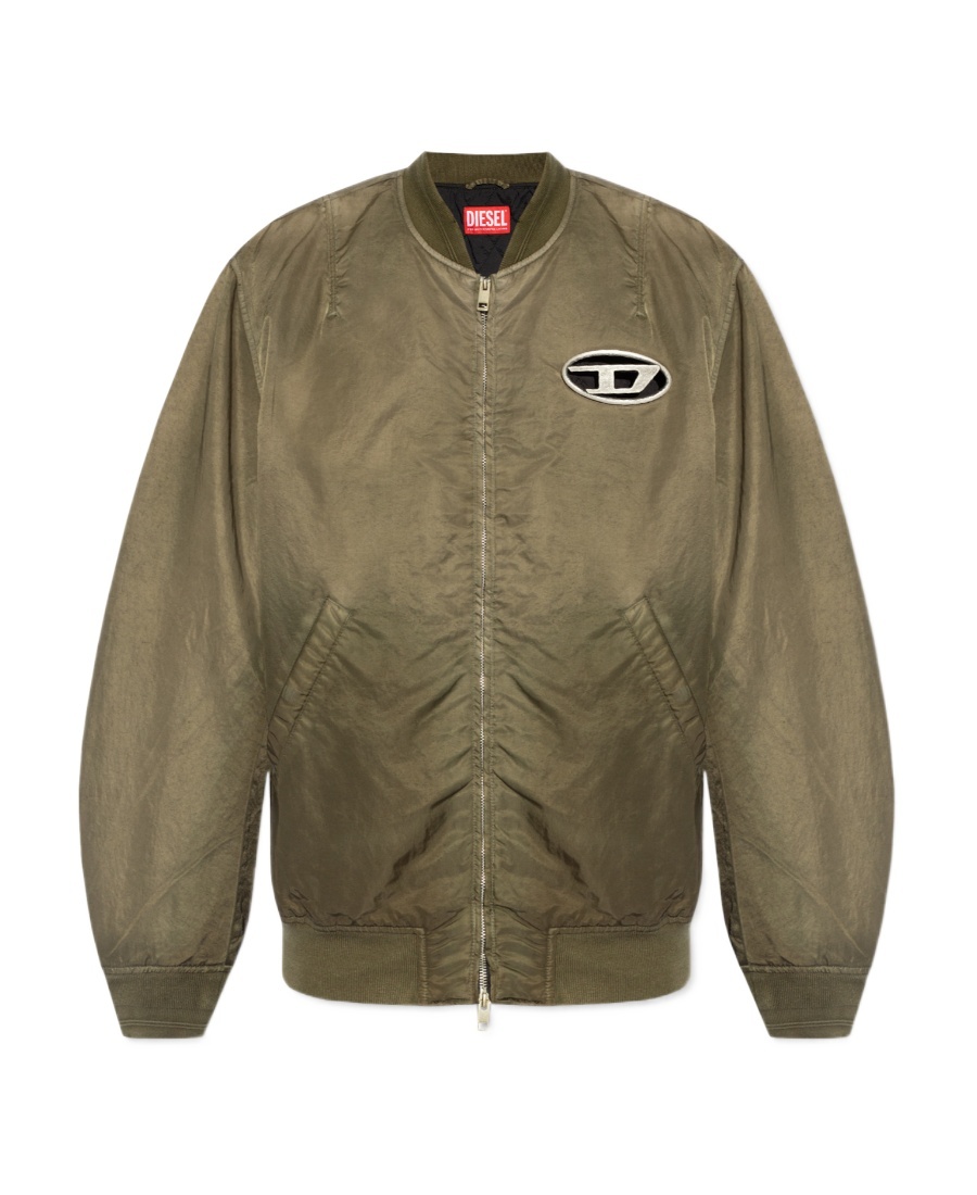 Shop Diesel J-kepes Logo-plaque Bomber Jacket In Green