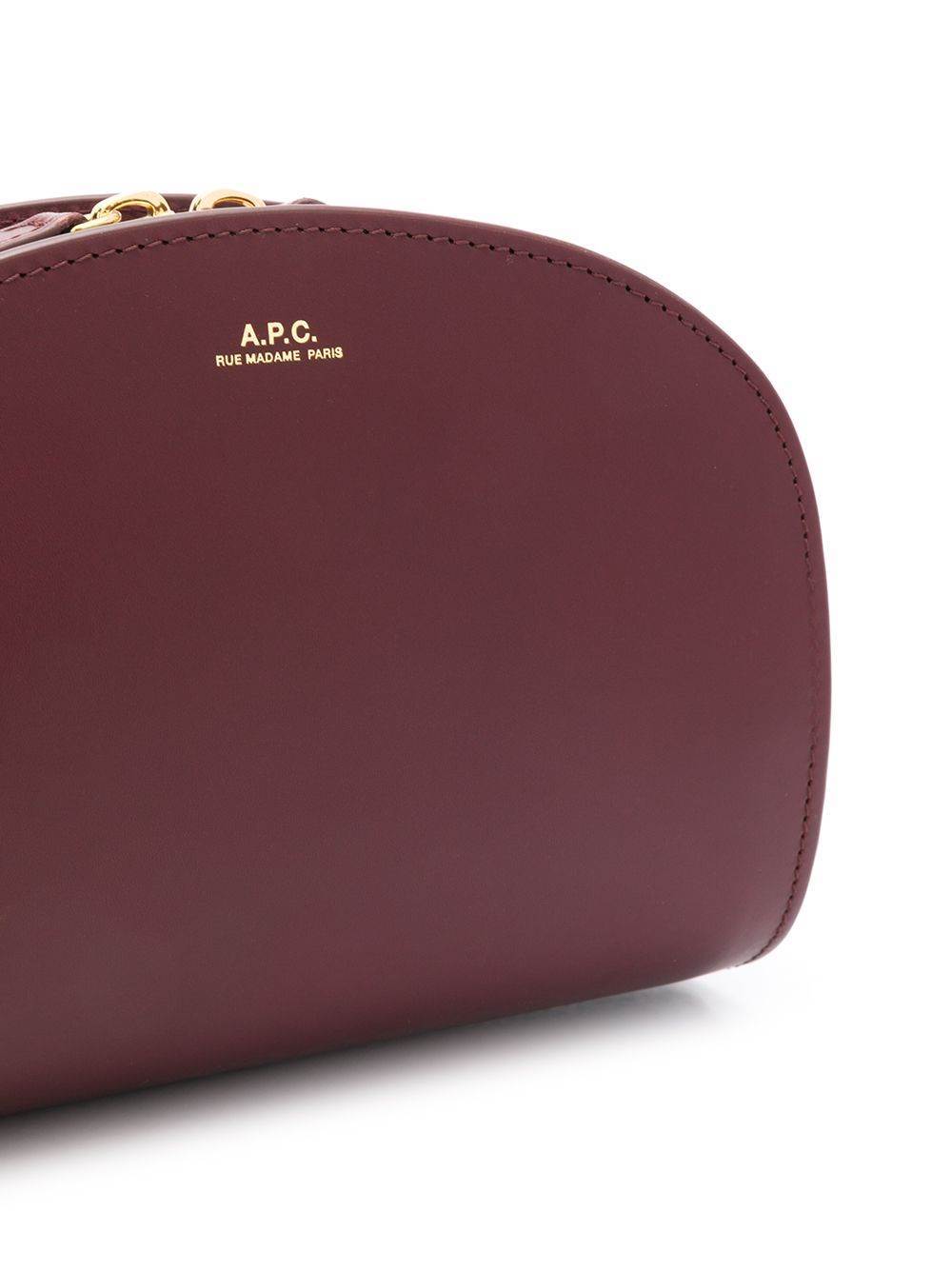 Apc Mini Demi-lune Shoulder Bag In Brown