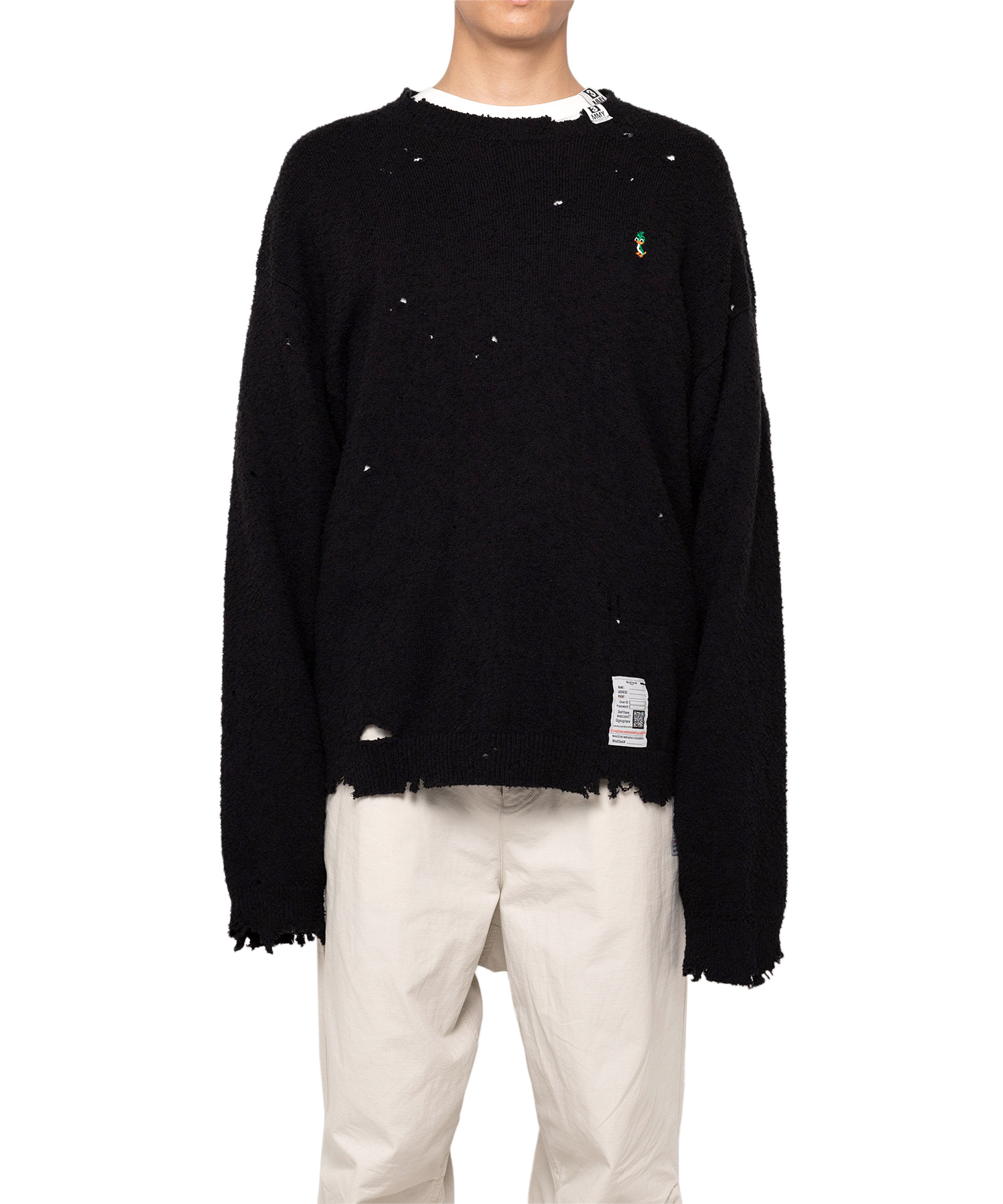 Miharayasuhiro Maison Mihara Yasuhiro Destroyed Crewneck Pullover In Black
