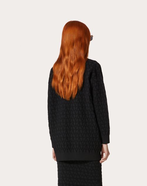 Valentino Toile Iconographe Stretch-design Cardigan In Black