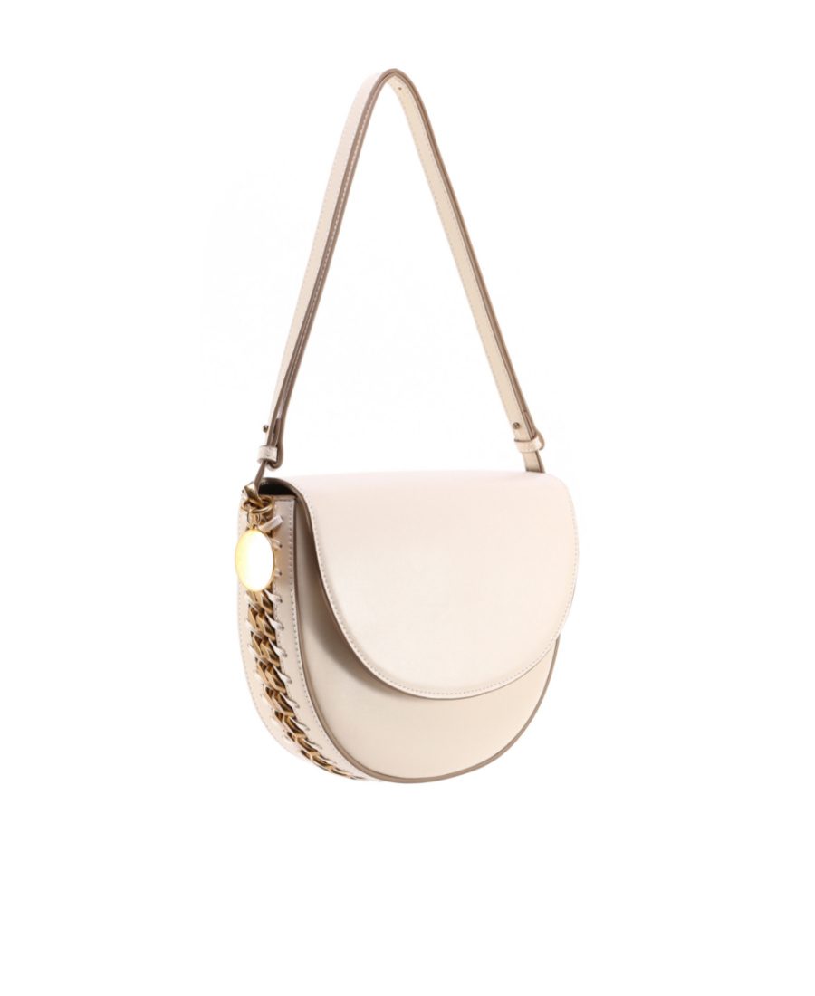 Stella Mccartney Frayme Medium Flap Shoulder Bag In Nude