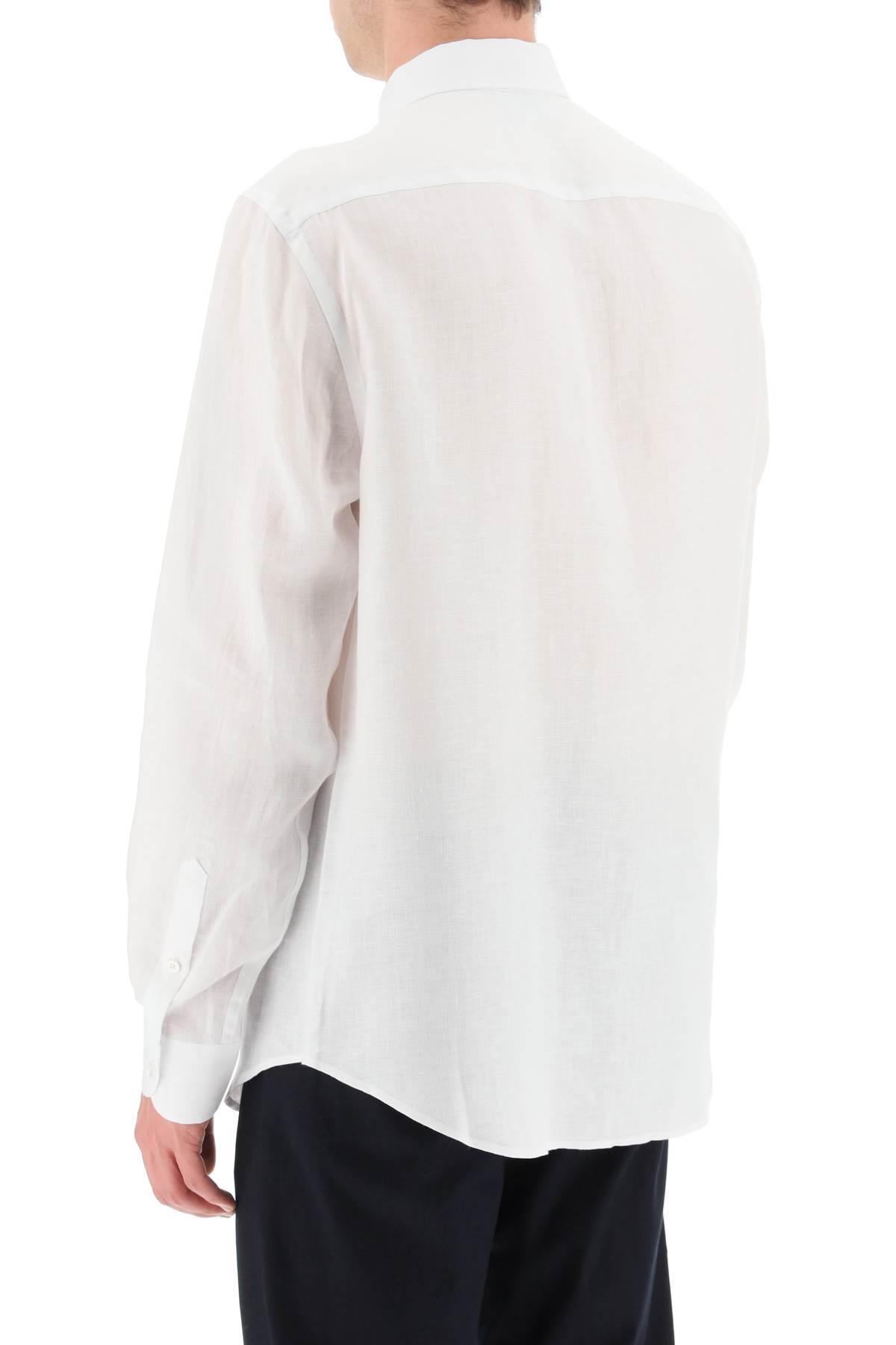 EMPORIO ARMANI LONG-SLEEVED LINEN SHIRT