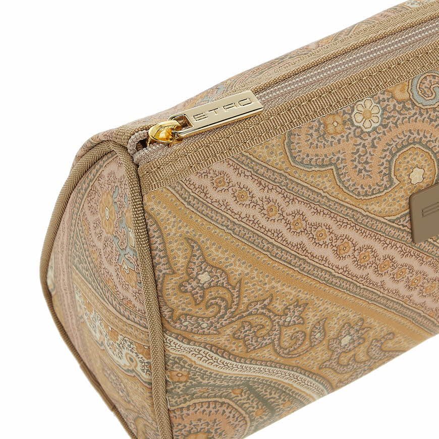 Etro Zippered Clutch In Beige