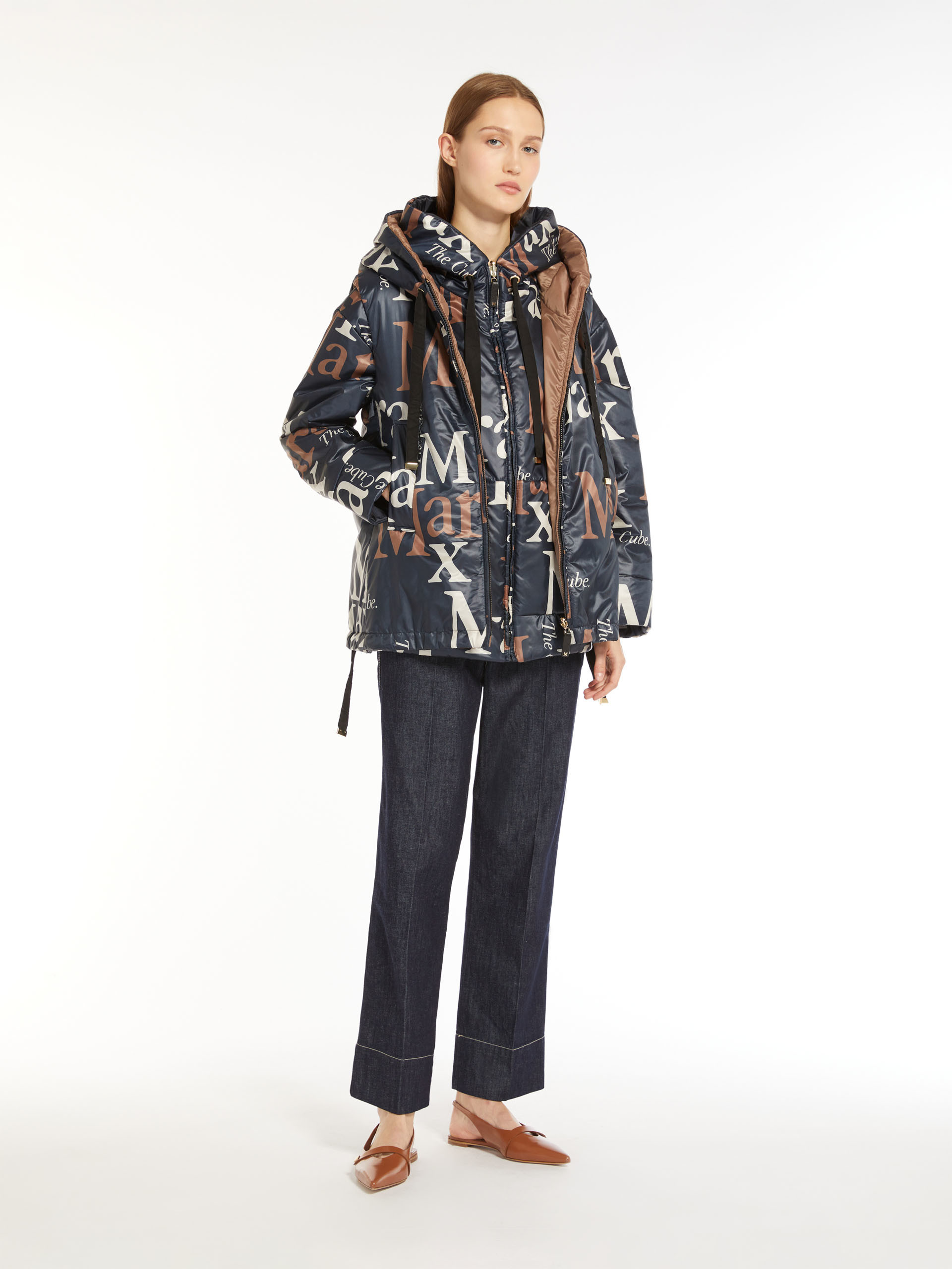 Max Mara Parka Reversibile In Tela Antigoccia In Blue