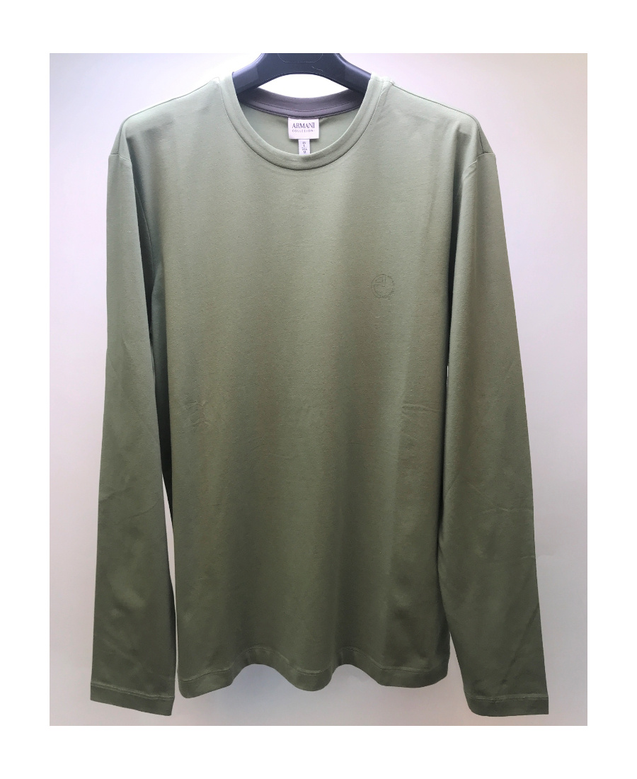 ARMANI COLLEZIONI LOGO ROUND COLLAR LONG-SLEEVED T-SHIRT