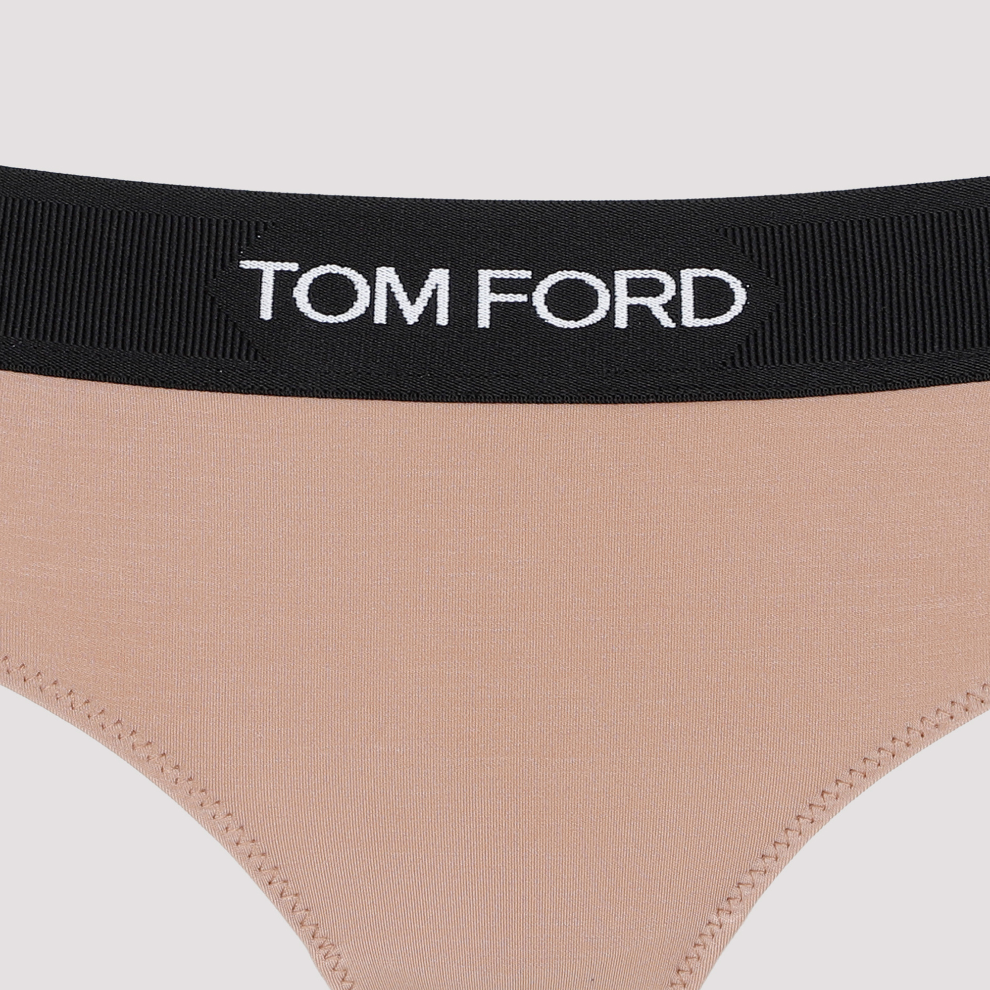 Tom Ford Signature Logo Waistband Briefs In Nude