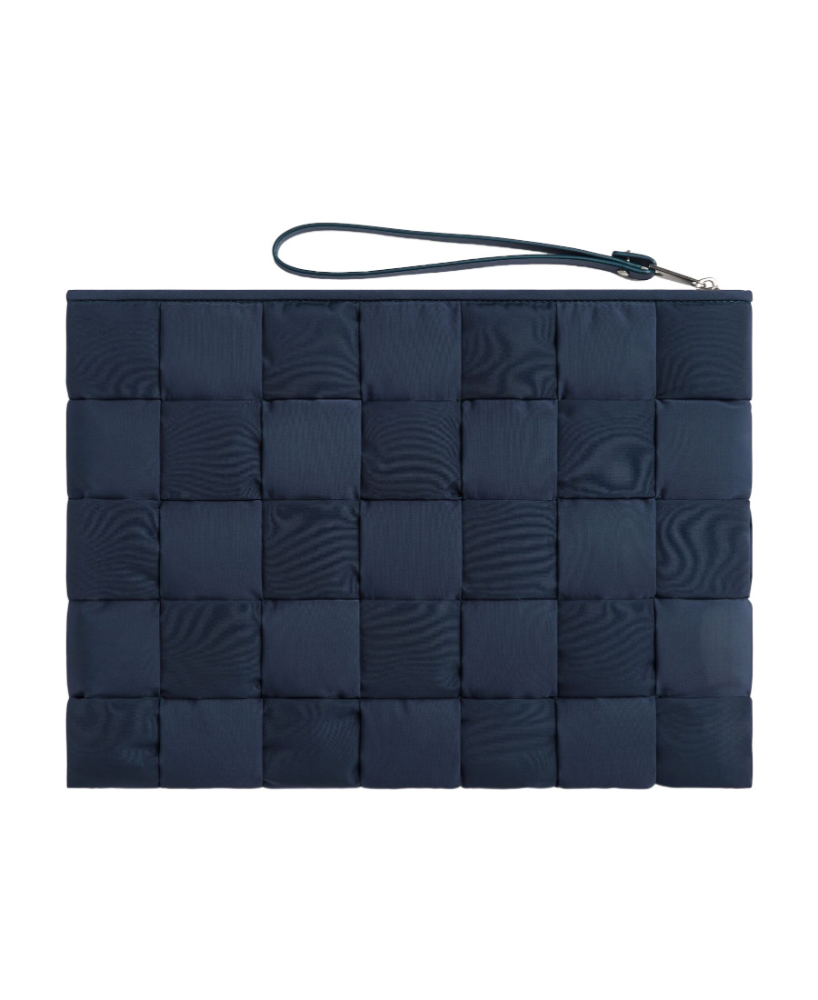 Bottega Veneta Large Cassete Padded Clutch Bag In Blue