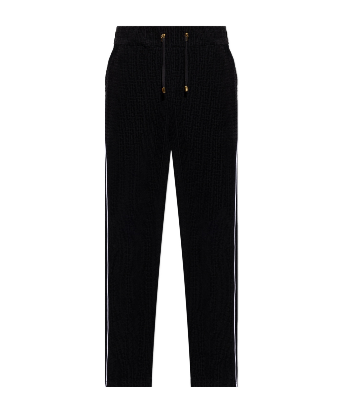 Balmain Elastic Waist Casual Pants In Black