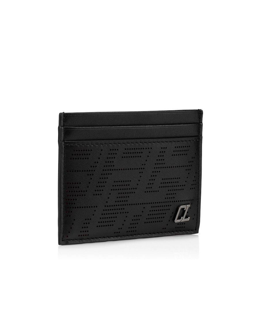 Christian Louboutin Logo-plaque Leather Cardholder In Black