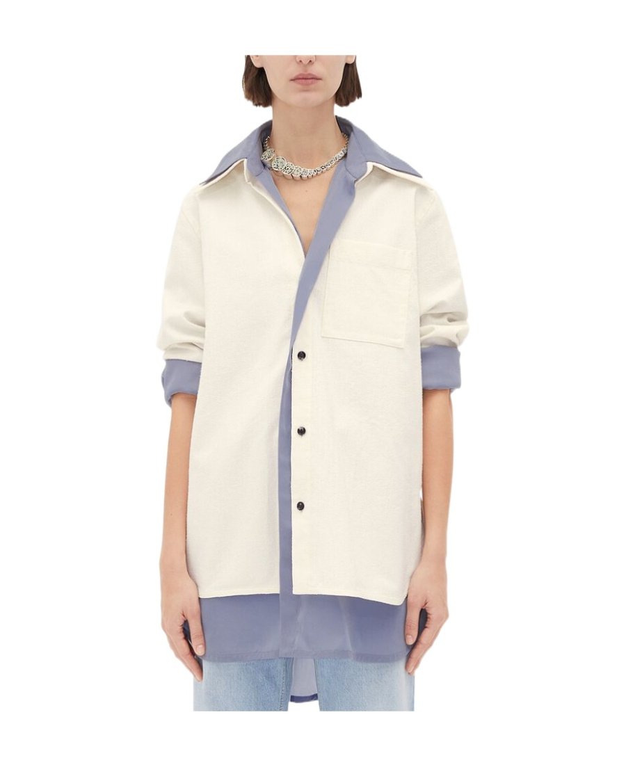 Bottega Veneta Lose-fit Double Layer Shirt In White