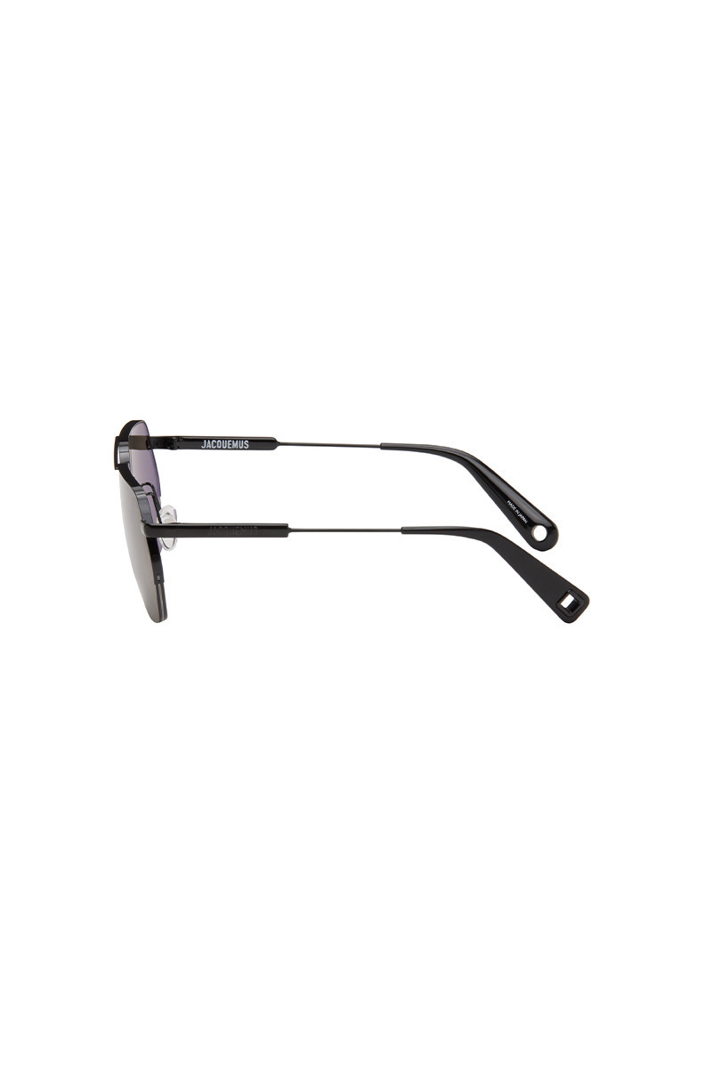 Jacquemus Black 'les Lunettes Aviador' Sunglasses In Gray