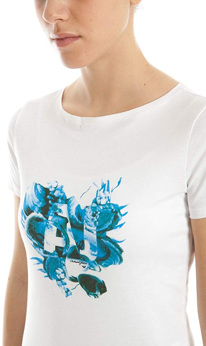 Armani Jeans Floral Logo T-shirt In White