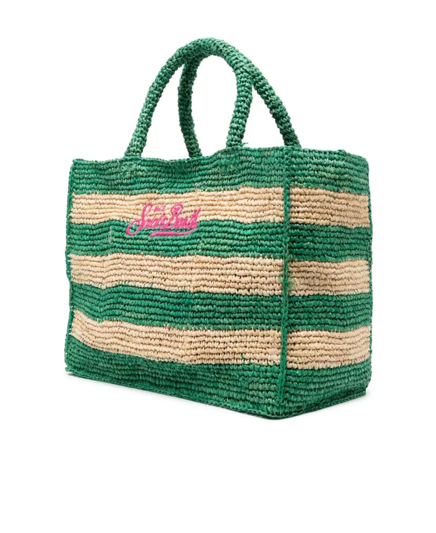 Mc2 Saint Barth Letter Knitted Handbag In Green
