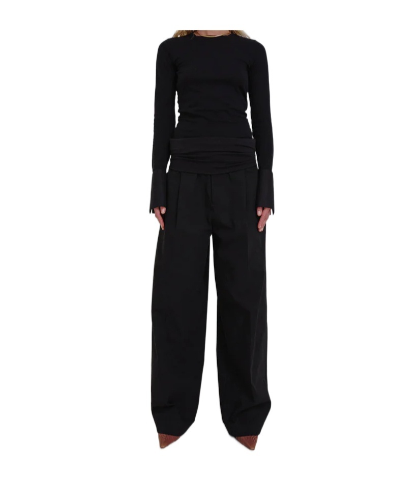 Darkpark Wendy Black Trousers With Elastic Waist In Black