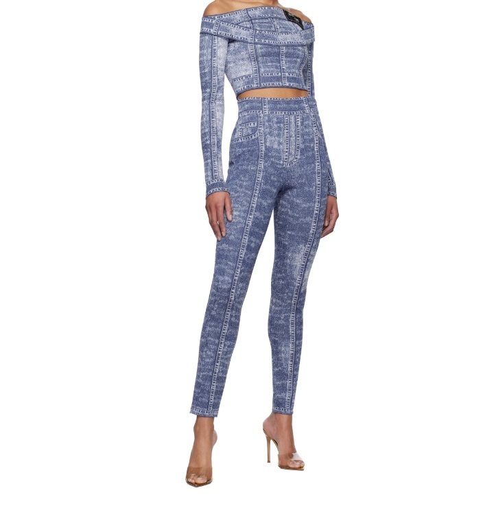 BALMAIN TROMPE L'OEIL-PRINT CROP TOP