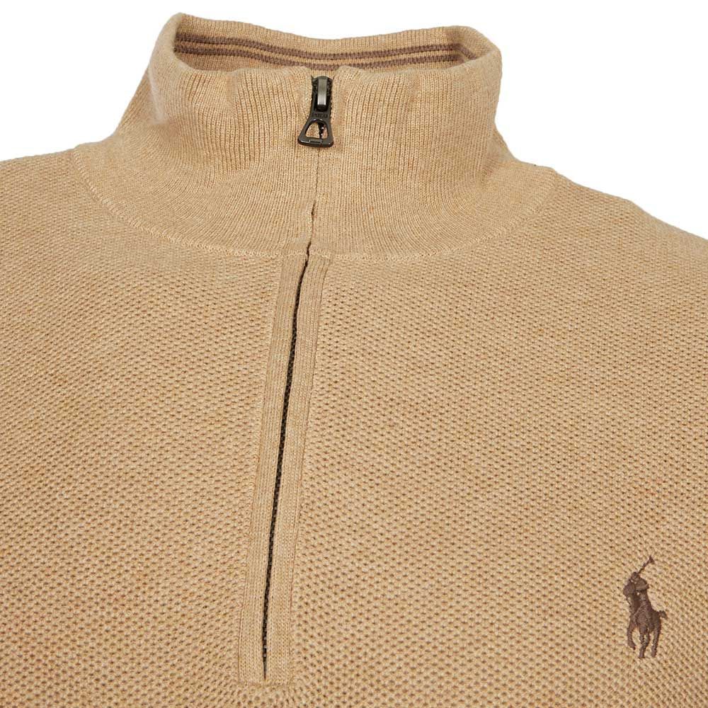 Polo Ralph Lauren Polo Pony Half-zip Jumper In Nude