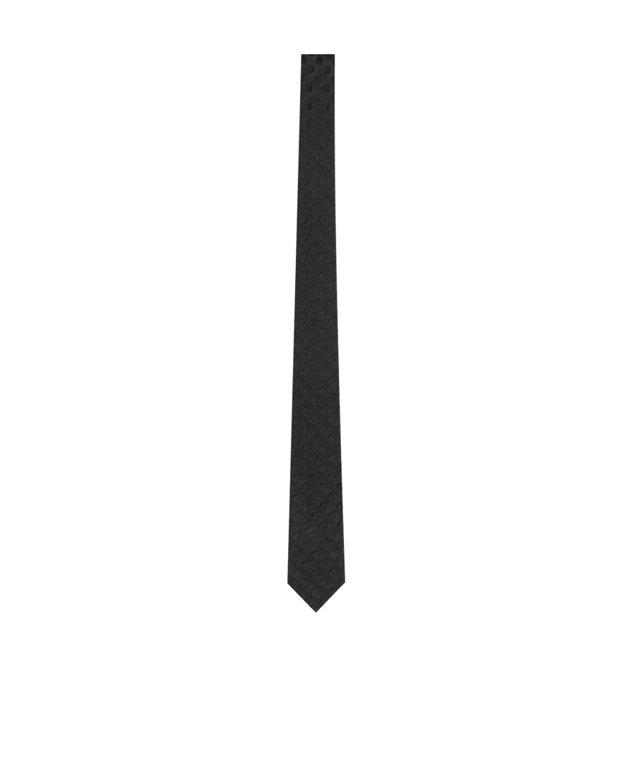 Saint Laurent Polka-dot Jacquard Tie In Black