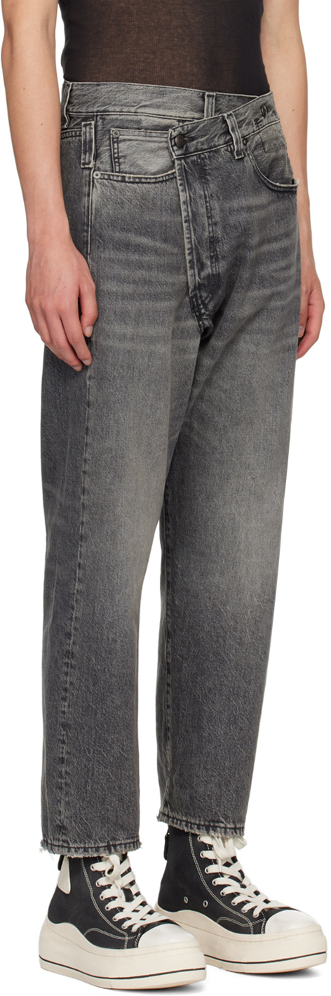R13 Ssense Exclusive Gray Crossover Jeans In Gray
