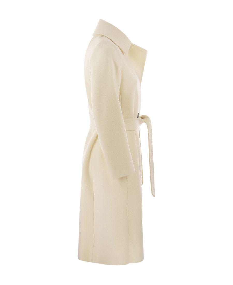Max Mara Cappotto Bcollag In Lana Bianca Donna In Nude