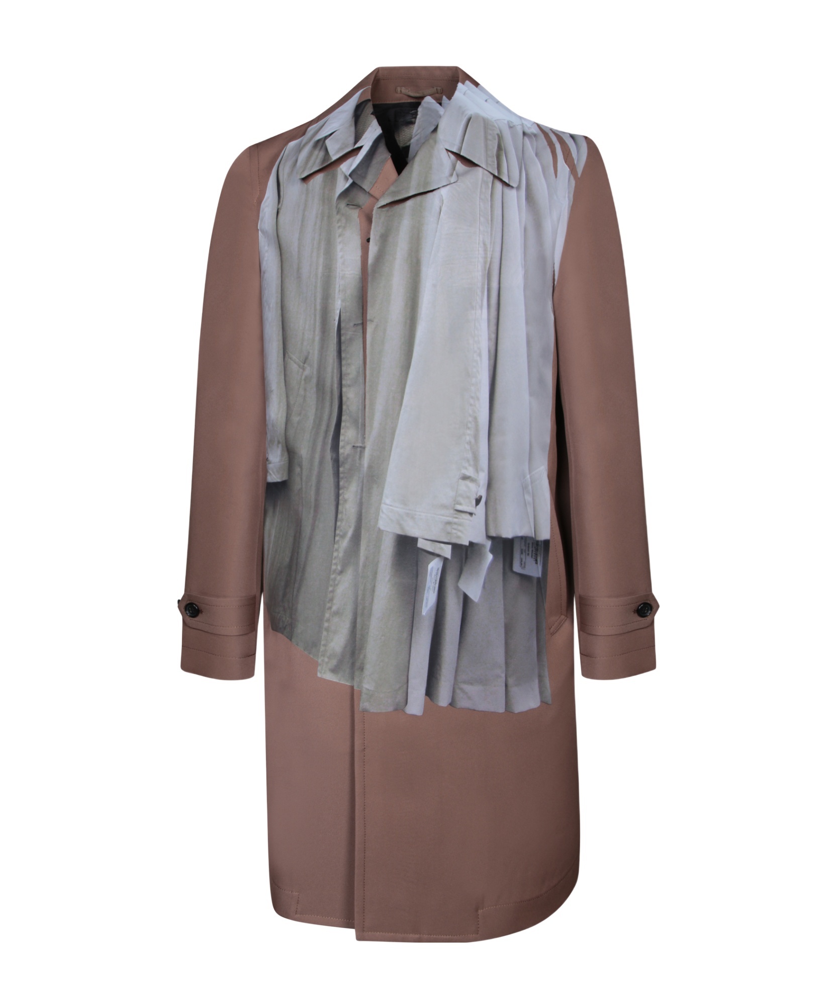 Comme Des Garçons Medium And Long Lapel Coat In Gray