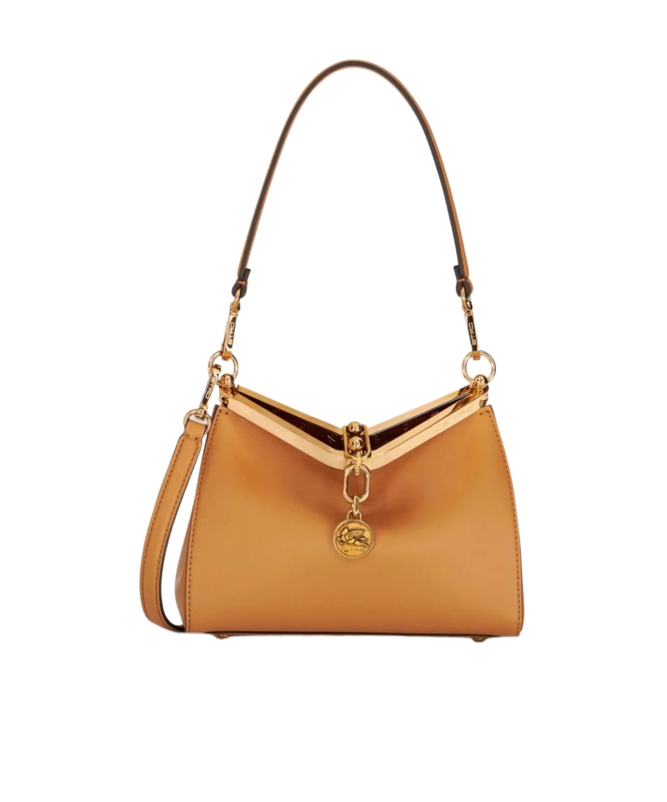 Etro Mini Vela Leather Shoulder Bag In Brown
