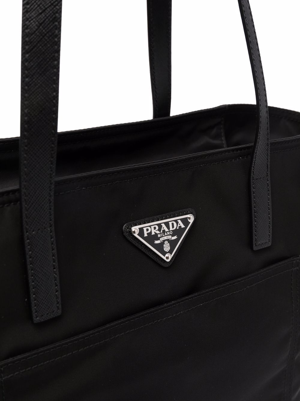 Shop Prada Re-nylon Tote Bag In Black
