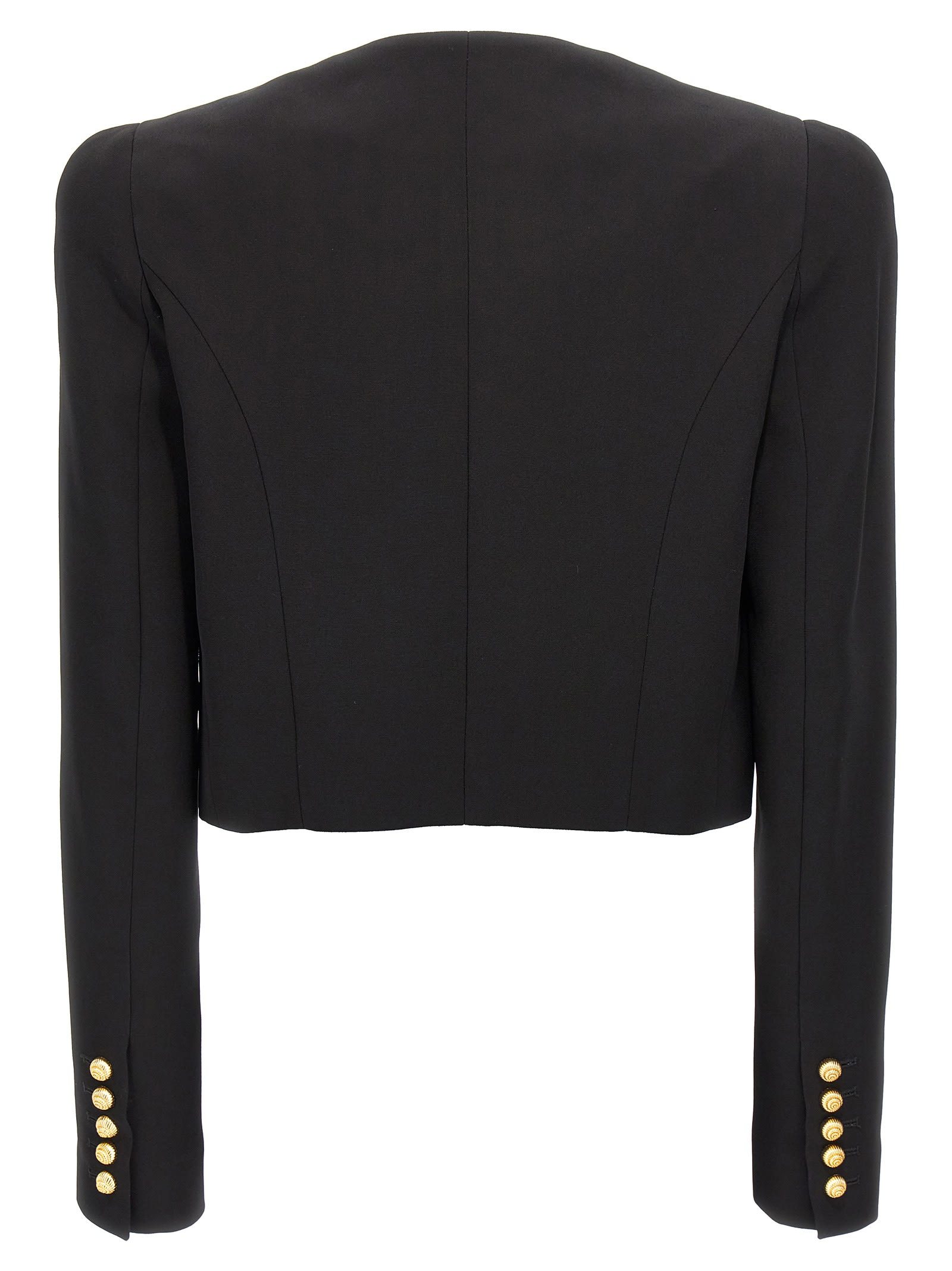 Balmain Crepe Jacket In Black