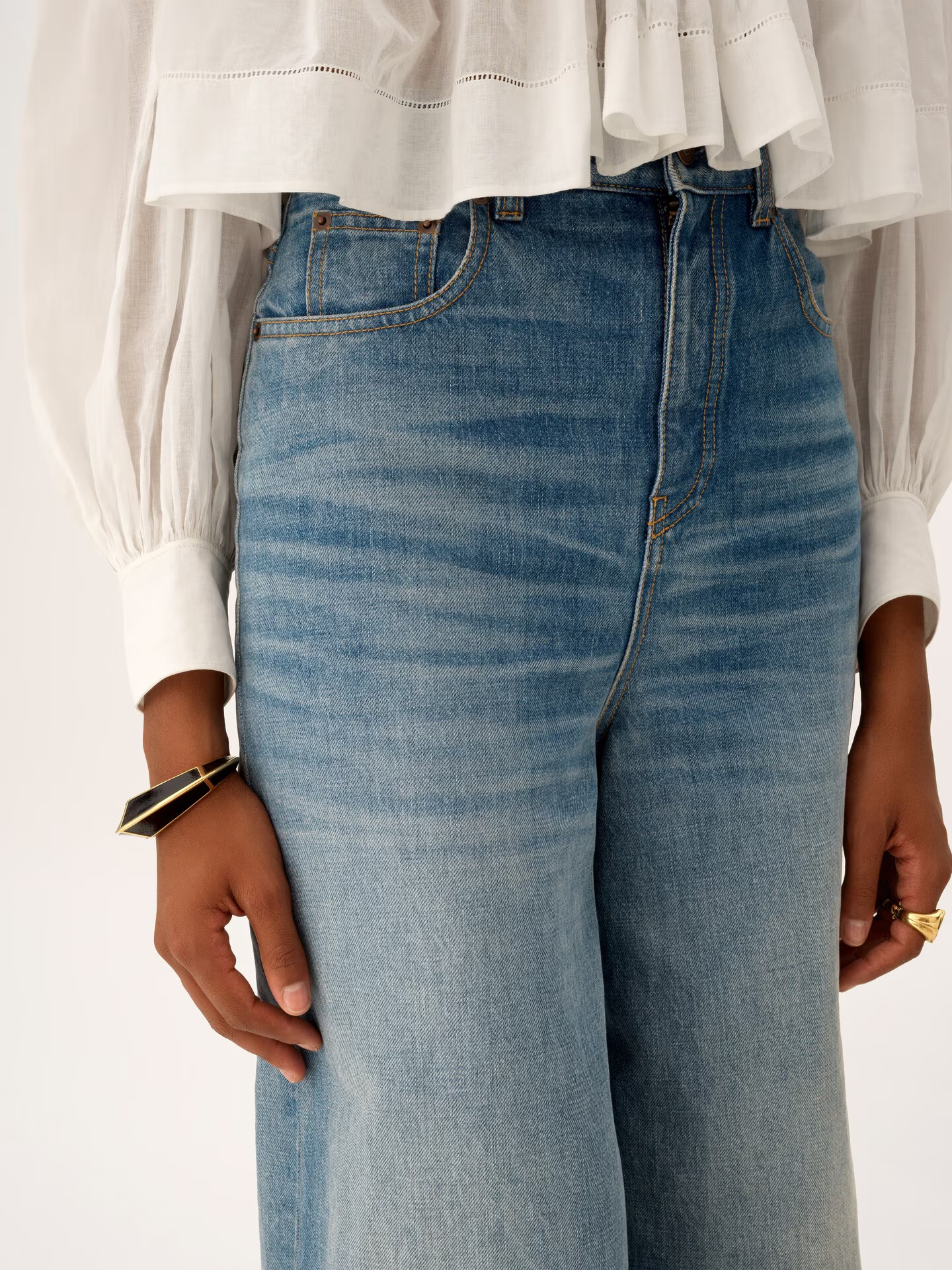 Chloé High-waisted Wide-leg Jeans In Blue