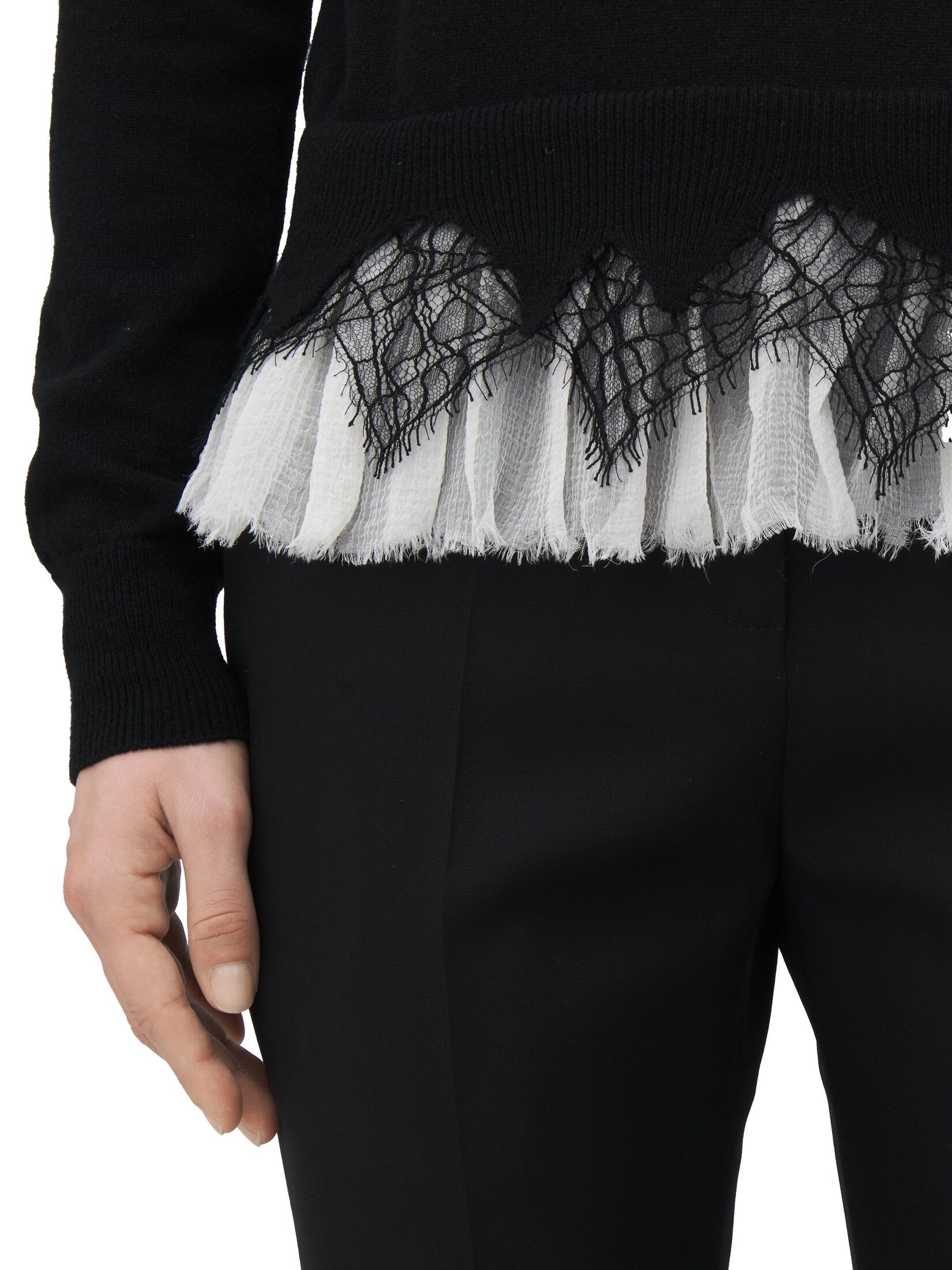 Alexander Mcqueen Cobweb Lace Jumper In Black