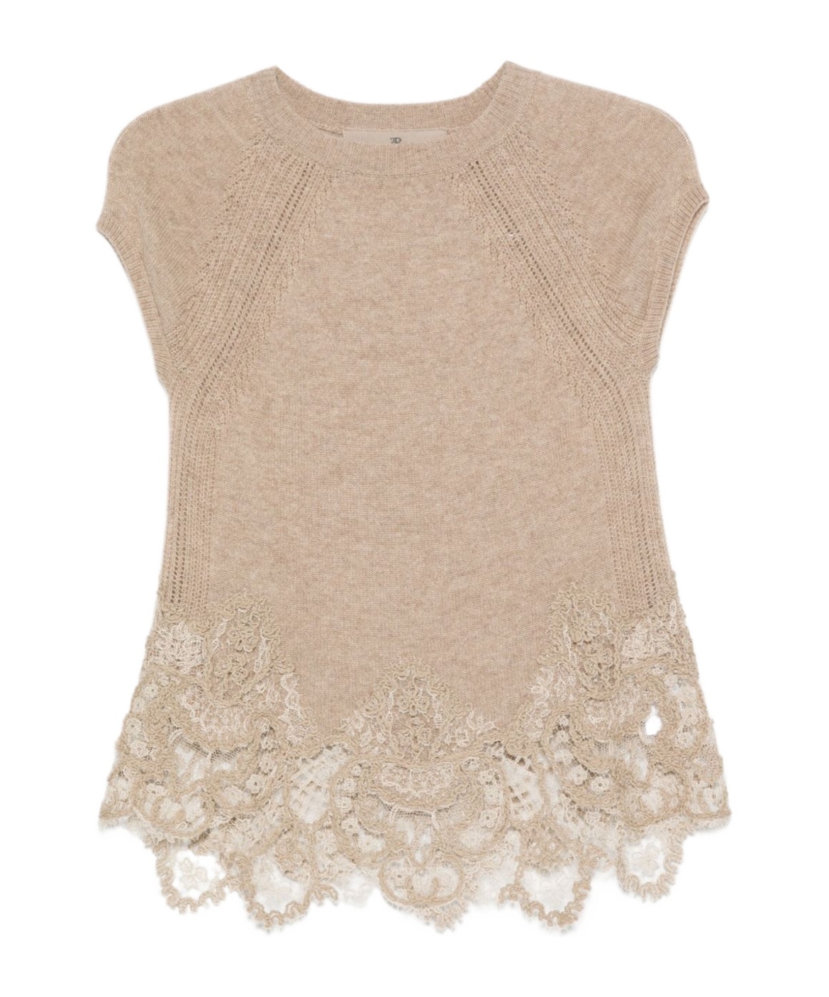Ermanno Scervino Lace-trimmed Knit T-shirt