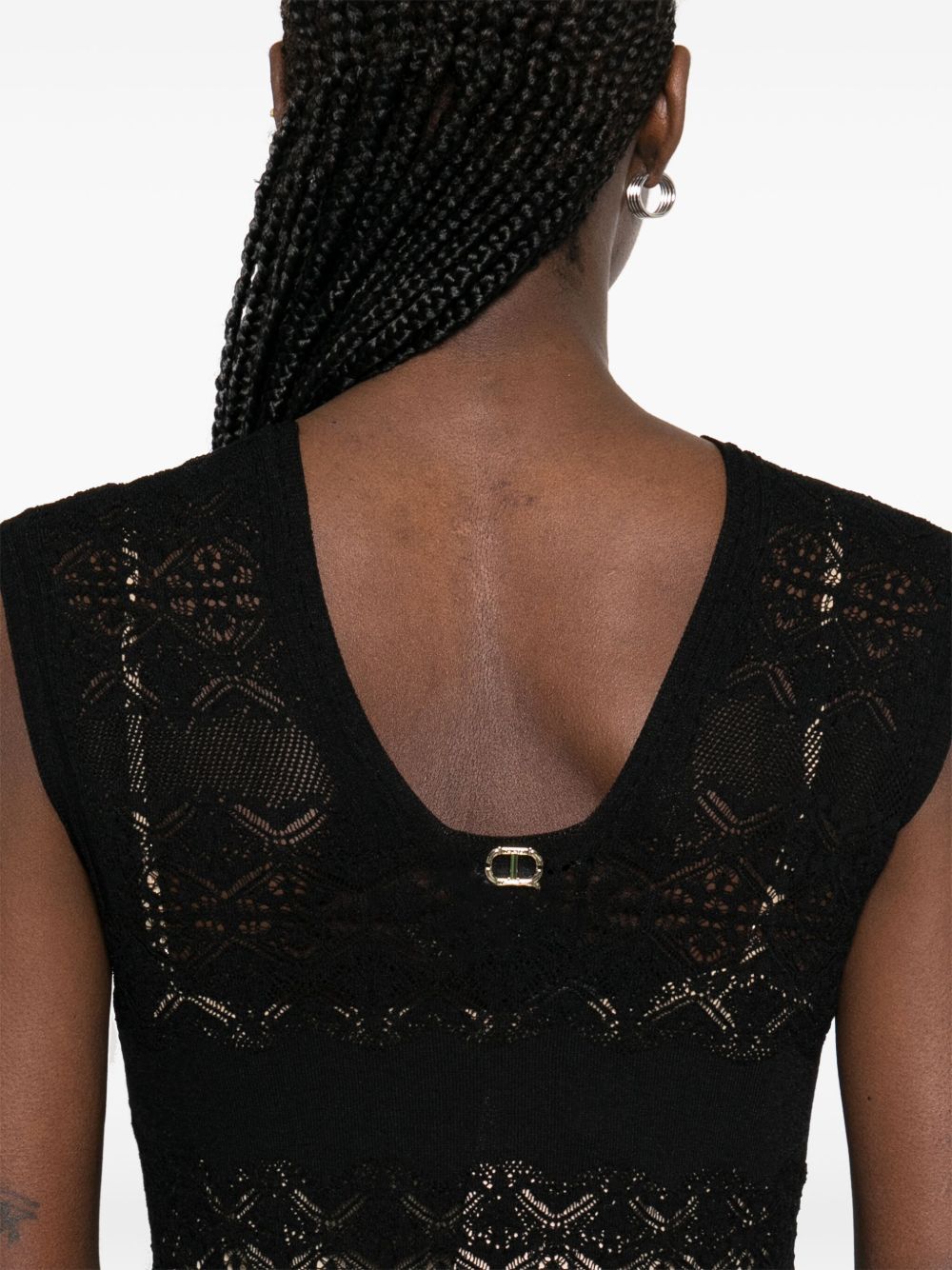 Shop Twinset Crochet-detailed Maxi Dress