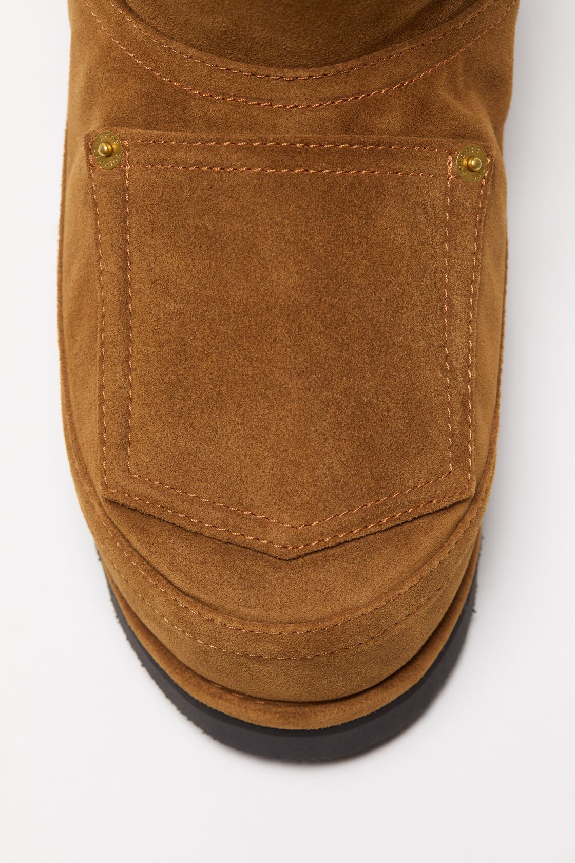 Acne Studios Shearling-lined Suede Ankle Boots In Brown