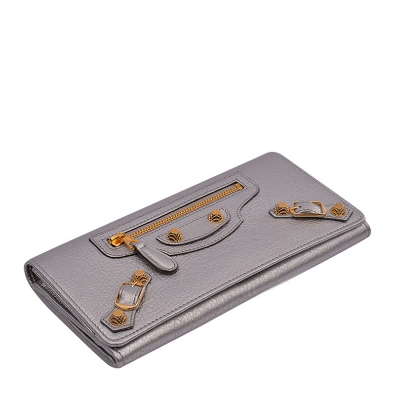 Balenciaga Zipper Wallet In Gray