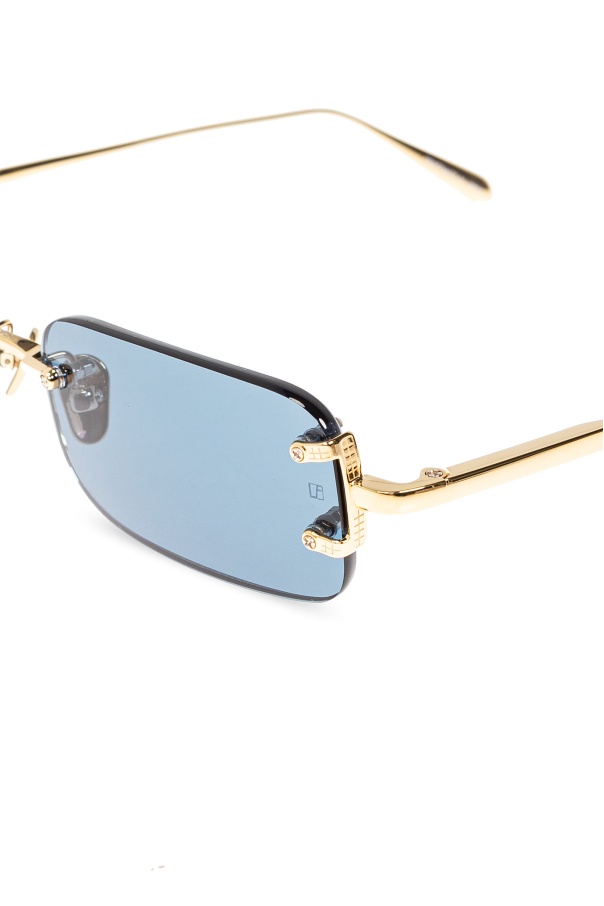 Linda Farrow Frameless Sunglasses In Blue