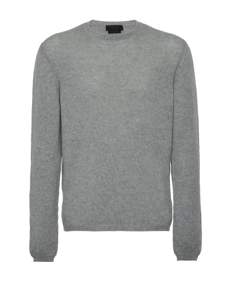 Prada Cashmere Knitted Jumper In Slate Grey