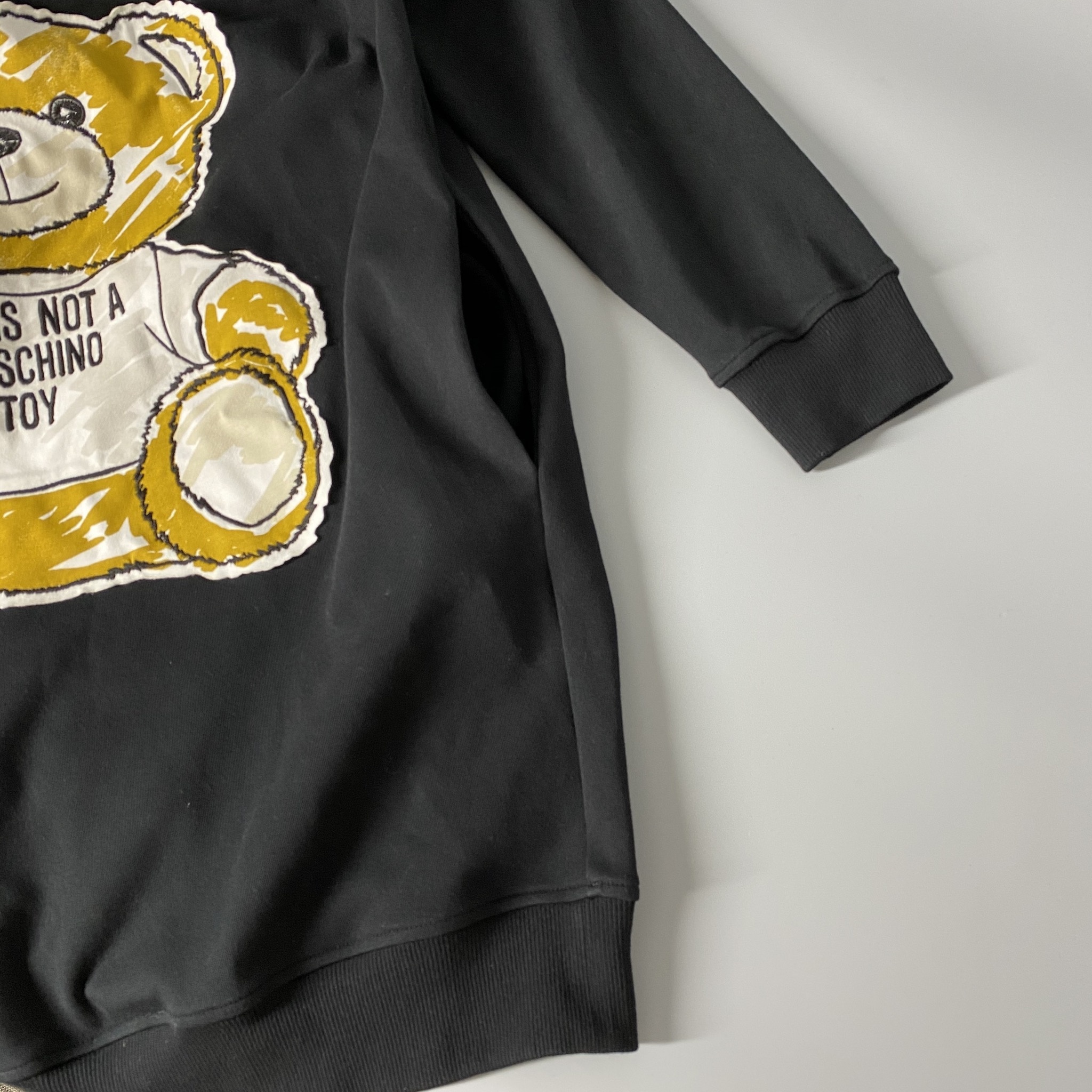 Moschino Bear Pattern Long Sweater In Black