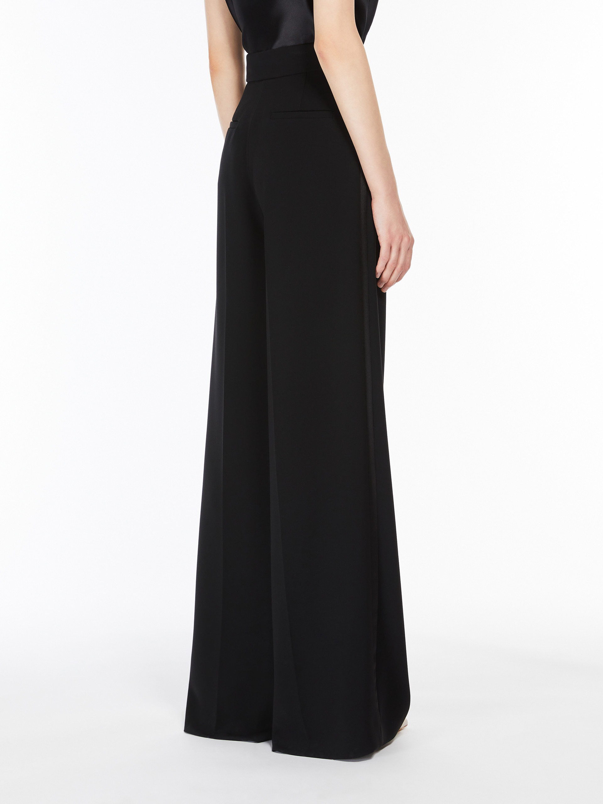 Max Mara Straight Cady Trousers In Black