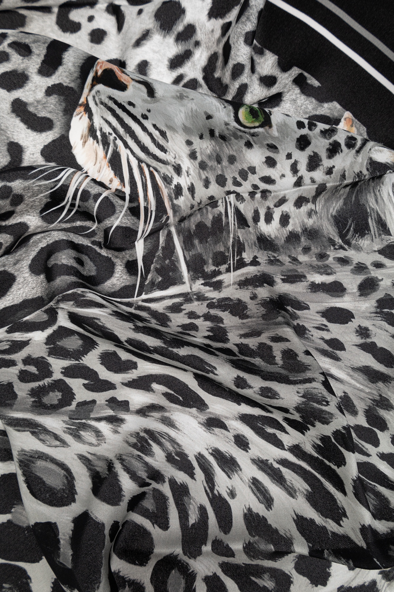 Dolce & Gabbana Leopard-print Scarf In Black