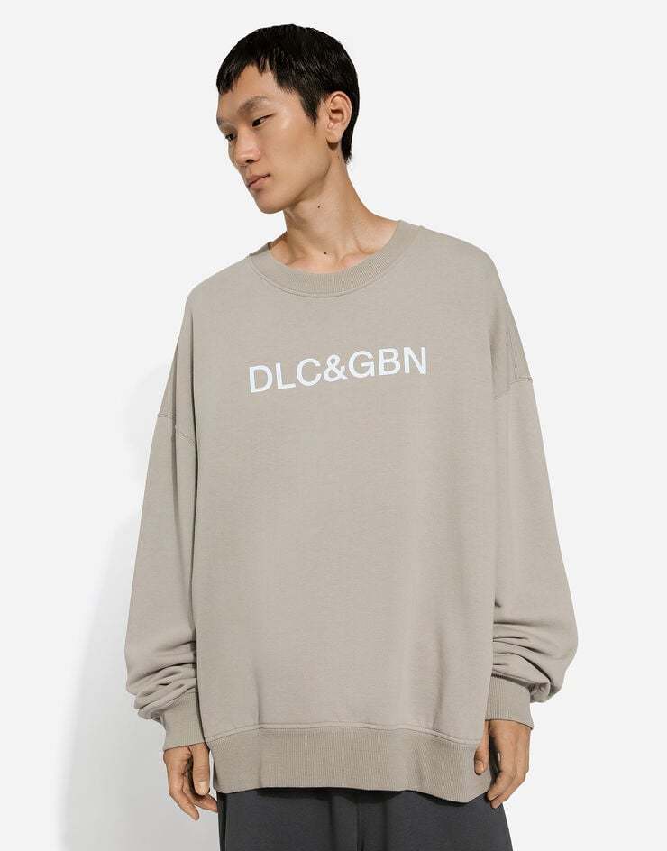 Dolce & Gabbana Logo Print Oversized Sweatshirt In Nude