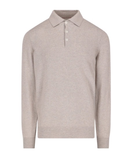 Brunello Cucinelli Long-sleeve Polo Shirt In Brown