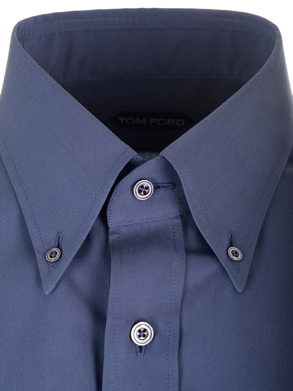 Tom Ford Lyocell Shirt With Rear Yoke And Button-down Collar In Blue