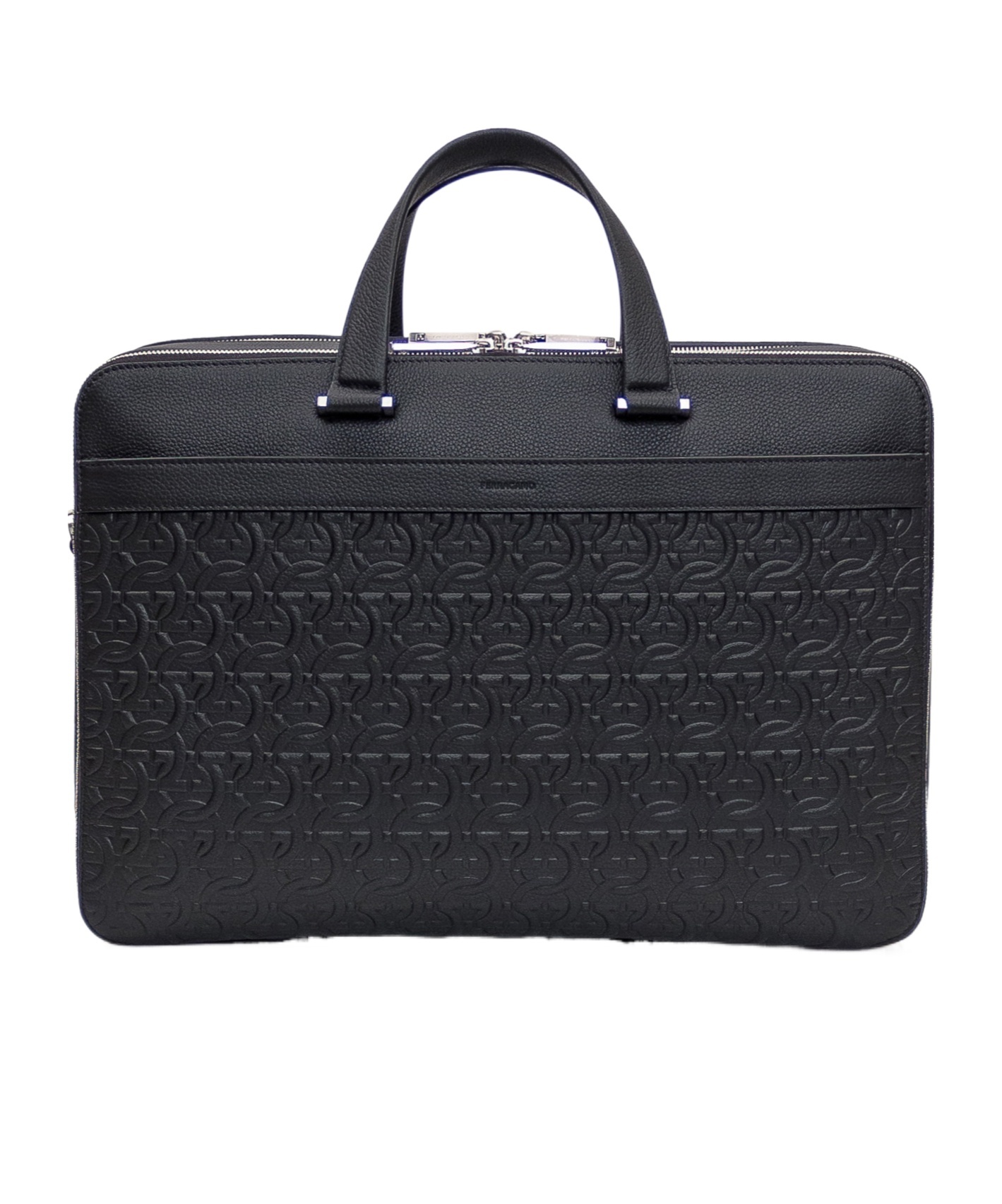 FERRAGAMO SALVATORE FERRAGAMO GANCINI EMBOSSED BRIEFCASE