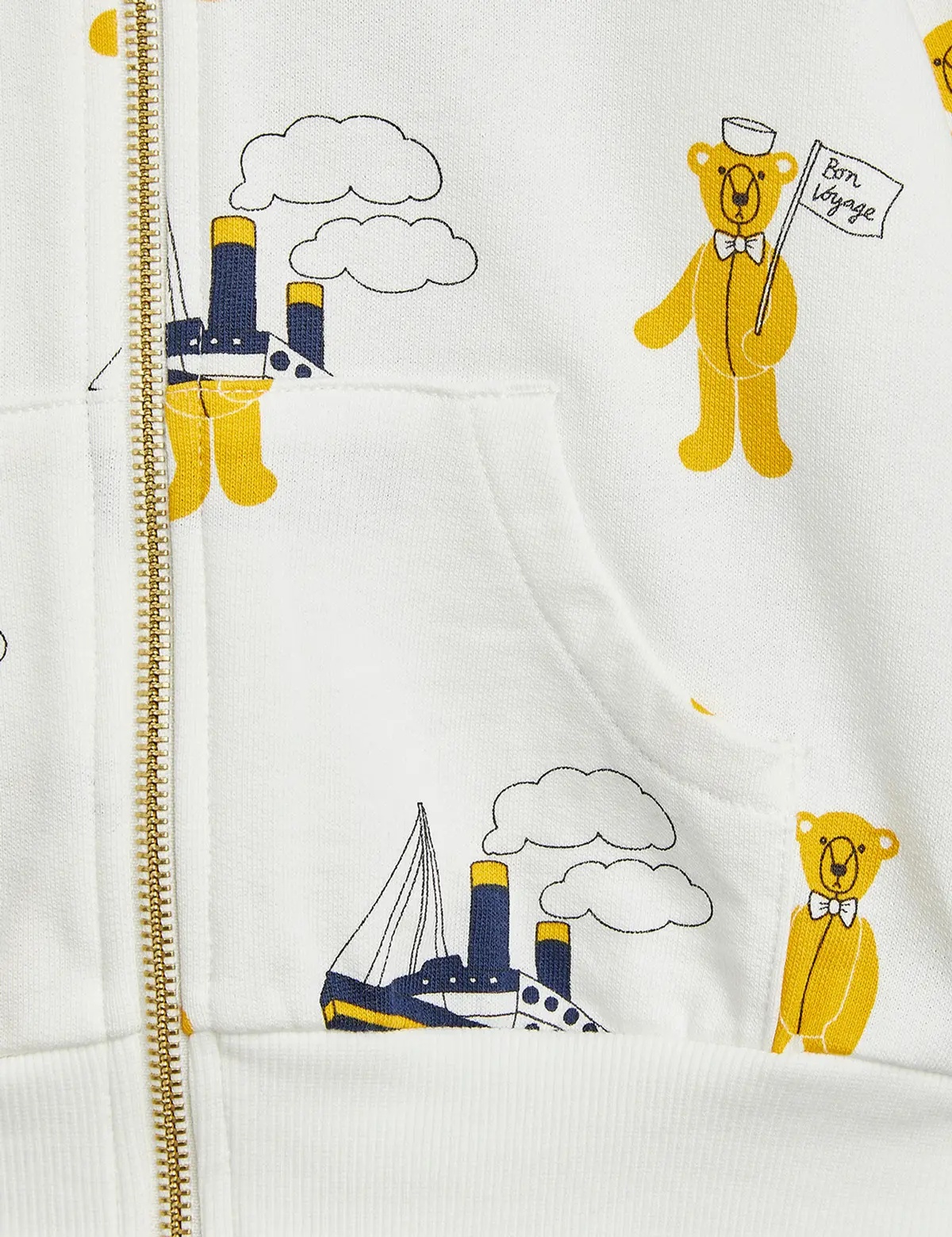 Mini Rodini Long-sleeved Hooded Sweater In White