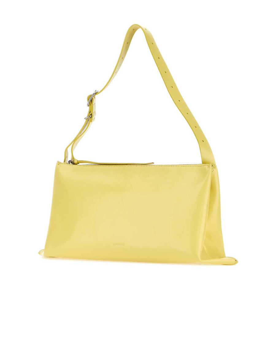 Jil Sander Medium Folded Leather Shoulder Bag In Yellow
